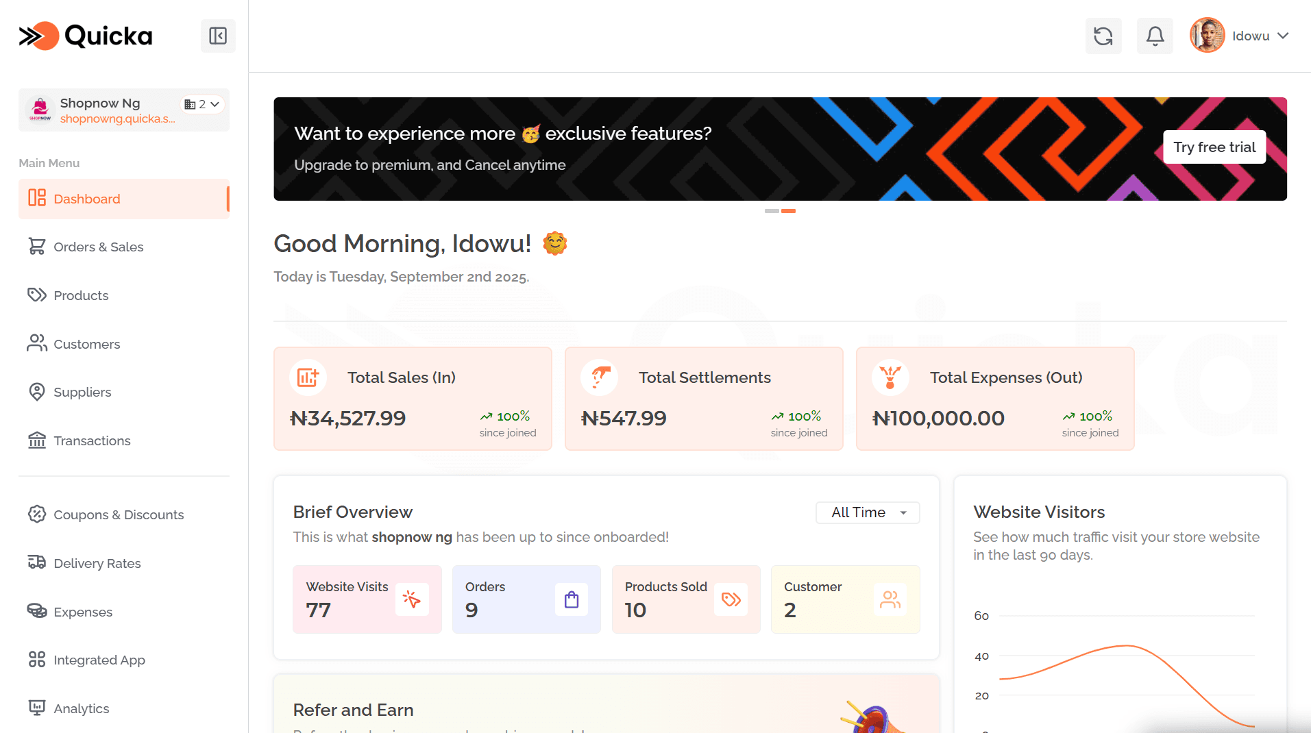 Quicka - Web Dashboard